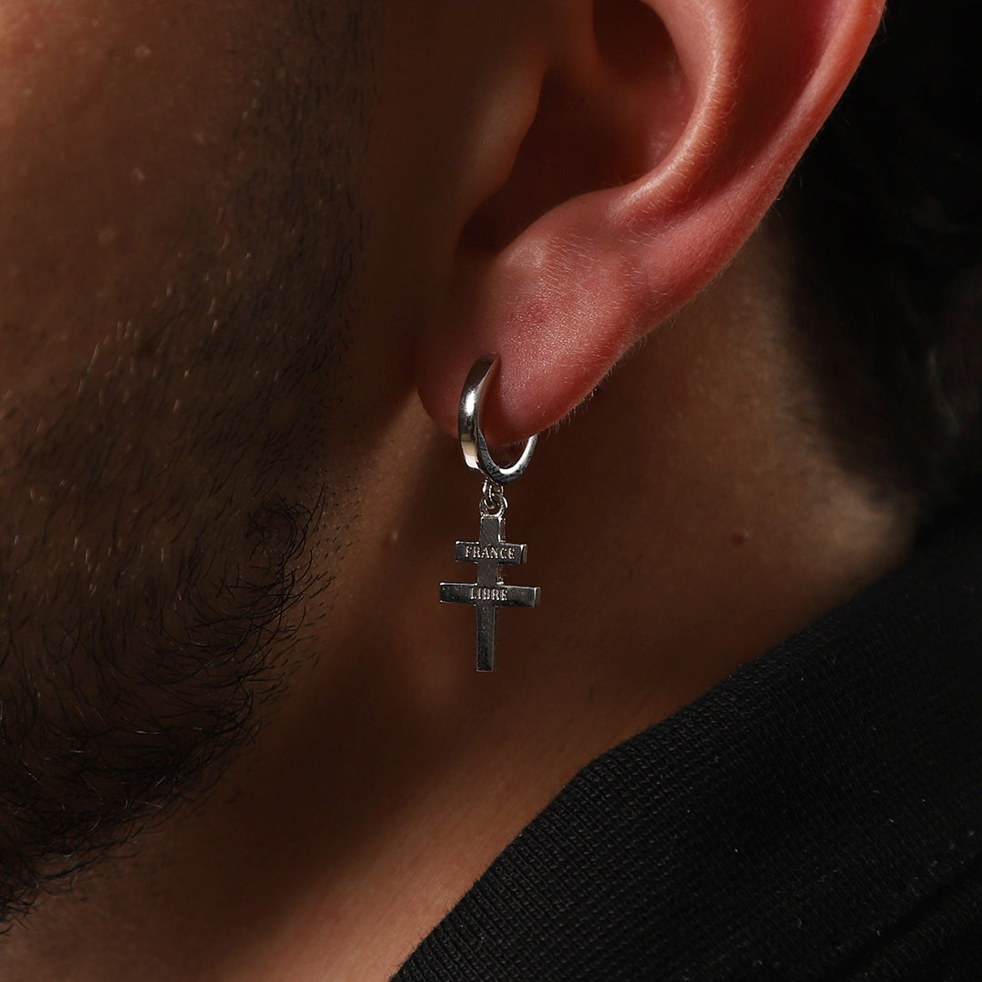 Boucles d'oreilles croix de Lorraine