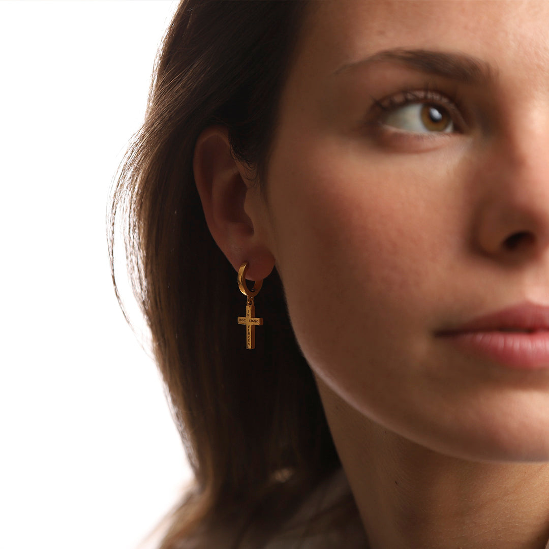 Boucles d'oreilles croix Fides