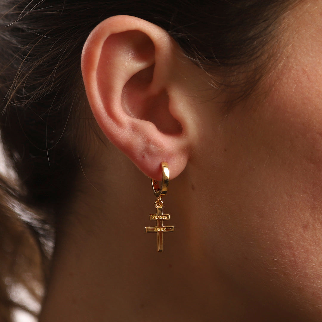 Boucles d'oreilles croix de Lorraine