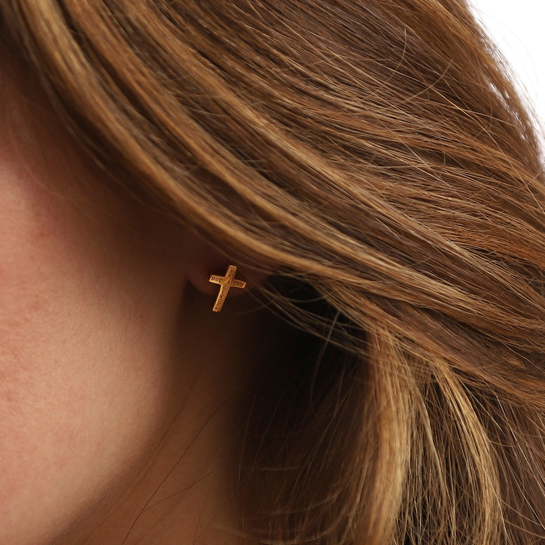 Puces d'oreilles croix Fides