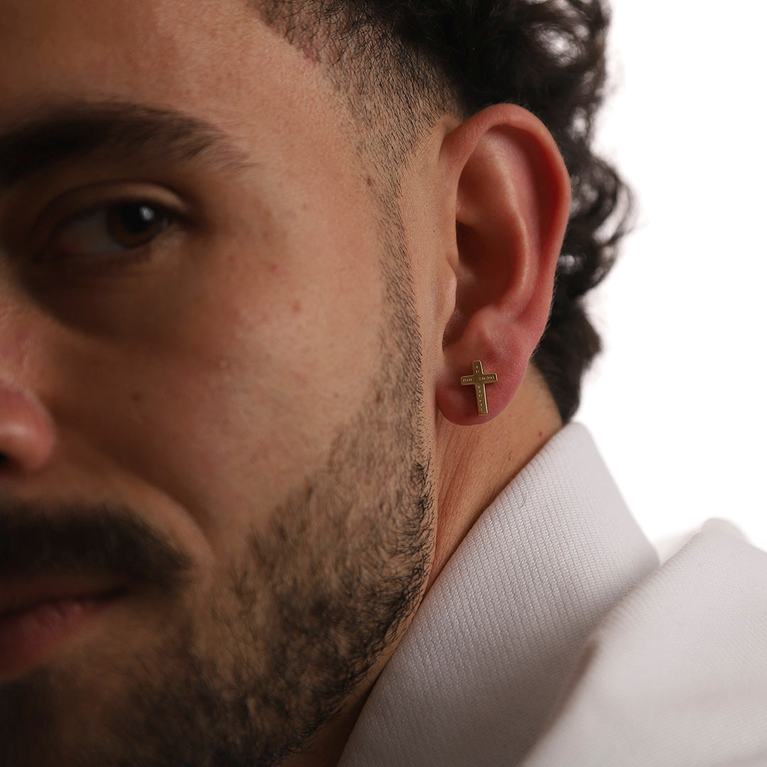 Puces d'oreilles croix Fides
