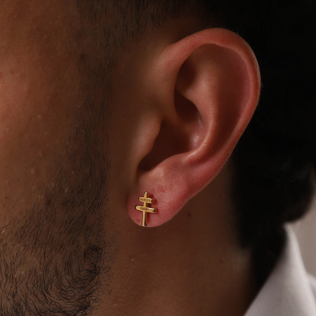 Puces d'oreilles croix de Lorraine