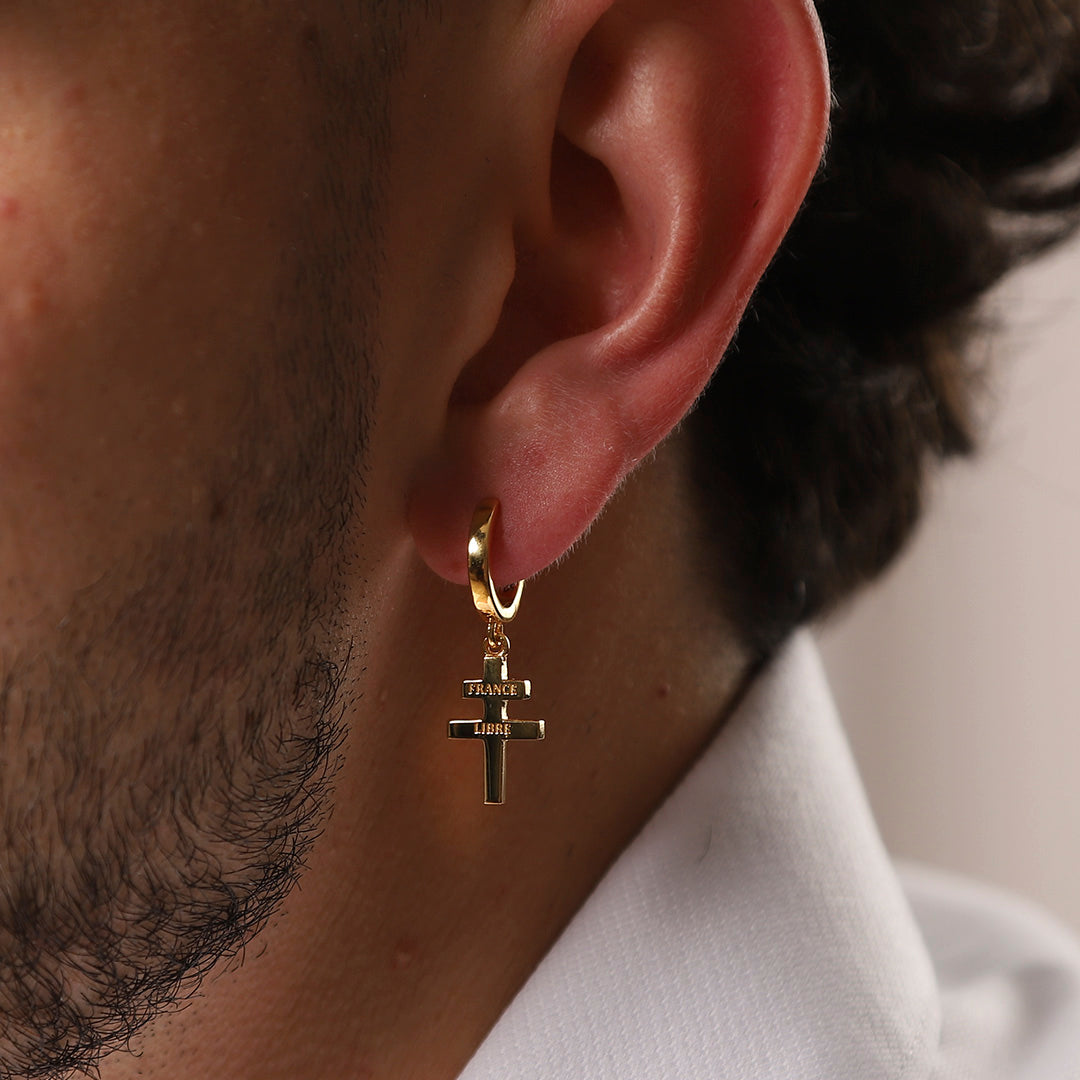 Boucles d'oreilles croix de Lorraine
