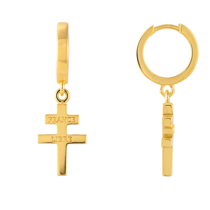 Boucles d'oreilles croix de Lorraine